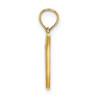 14k Yellow Gold Polished V Script Initial Pendant