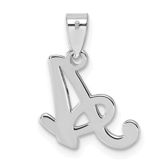 14k White Gold Polished A Script Initial Pendant