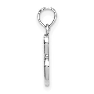 14k White Gold Polished B Script Initial Pendant