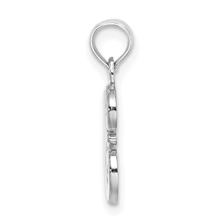 14k White Gold Polished E Script Initial Pendant
