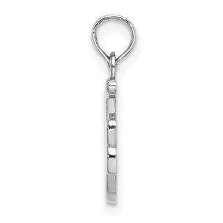 14k White Gold Polished F Script Initial Pendant
