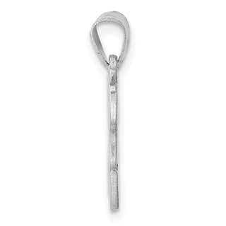 14k White Gold Polished H Script Initial Pendant