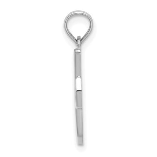 14k White Gold Polished I Script Initial Pendant
