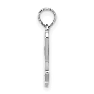 14k White Gold Polished L Script Initial Pendant