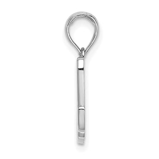 14k White Gold Polished M Script Initial Pendant