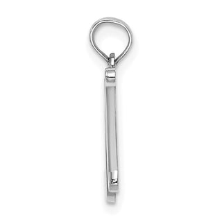14k White Gold Polished N Script Initial Pendant