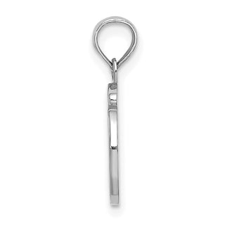 14k White Gold Polished O Script Initial Pendant