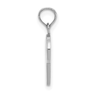 14k White Gold Polished P Script Initial Pendant