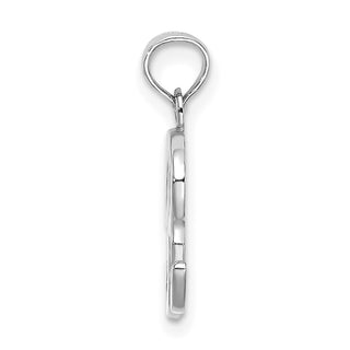 14k White Gold Polished R Script Initial Pendant