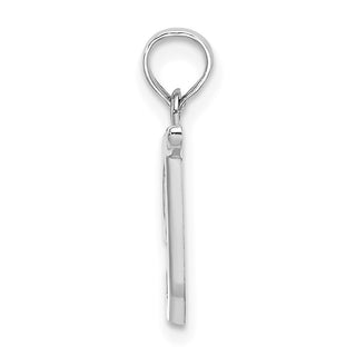 14k White Gold Polished T Script Initial Pendant