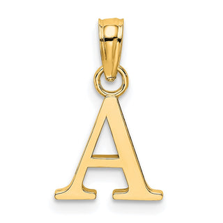 14k Yellow Gold Polished Letter A Initial Pendant K6423A