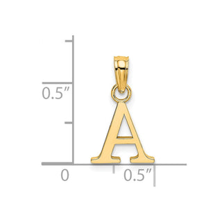 14k Yellow Gold Polished Letter A Initial Pendant K6423A