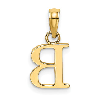 14k Yellow Gold Polished B Block Initial Pendant