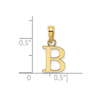 14k Yellow Gold Polished B Block Initial Pendant