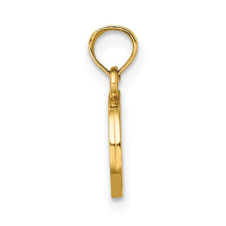 14k Yellow Gold Polished D Block Initial Pendant