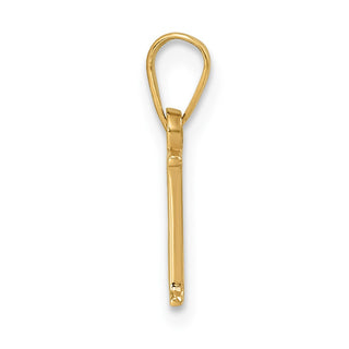 14k Yellow Gold Polished E Block Initial Pendant