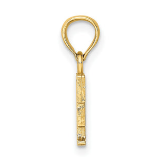 14k Yellow Gold Polished F Block Initial Pendant