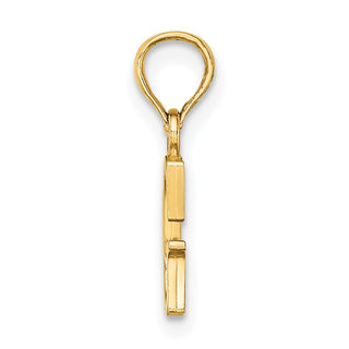 14k Yellow Gold Polished G Block Initial Pendant