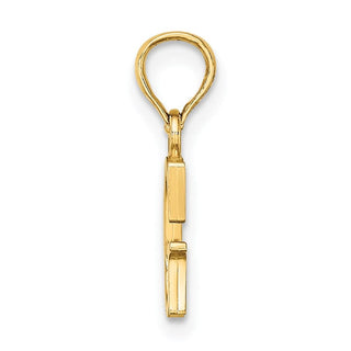 14k Yellow Gold Polished G Block Initial Pendant