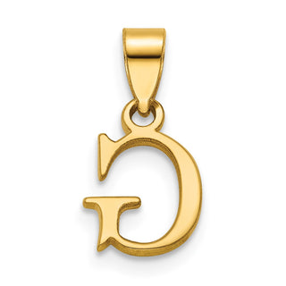 14k Yellow Gold Polished G Block Initial Pendant