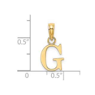 14k Yellow Gold Polished G Block Initial Pendant