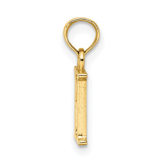 14k Yellow Gold Polished H Block Initial Pendant