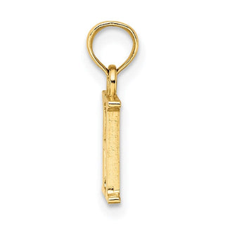 14k Yellow Gold Polished H Block Initial Pendant