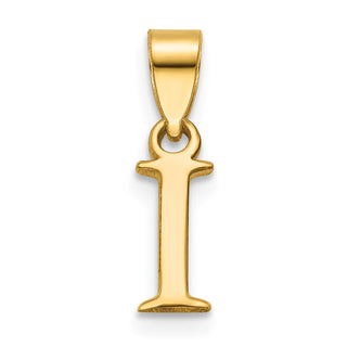 14k Yellow Gold Polished I Block Initial Pendant