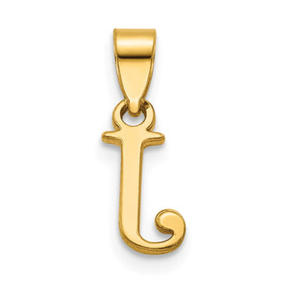14k Yellow Gold Polished J Block Initial Pendant