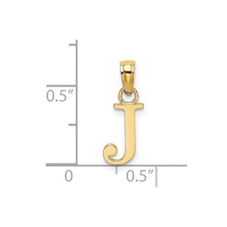 14k Yellow Gold Polished J Block Initial Pendant