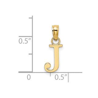 14k Yellow Gold Polished J Block Initial Pendant