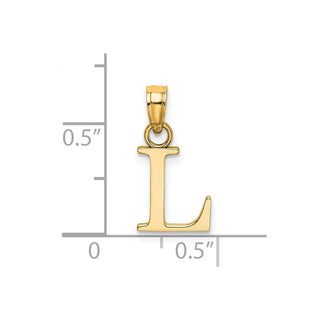 14k Yellow Gold Polished Letter L Initial Pendant K6423L