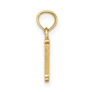 14k Yellow Gold Polished M Block Initial Pendant