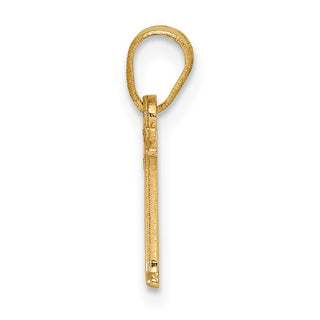 14k Yellow Gold Polished M Block Initial Pendant