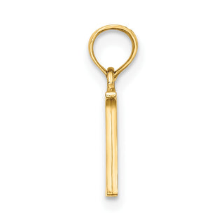 14k Yellow Gold Polished N Block Initial Pendant
