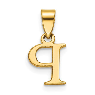14k Yellow Gold Polished P Block Initial Pendant