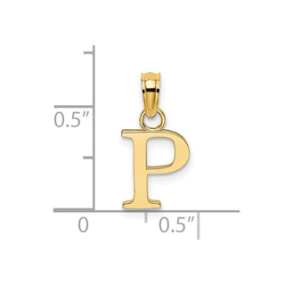 14k Yellow Gold Polished P Block Initial Pendant