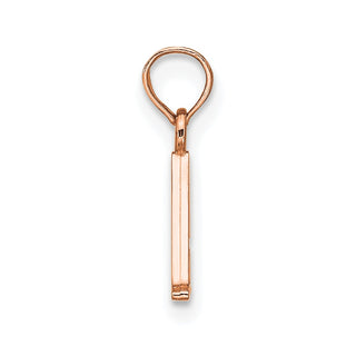 14k Rose Gold Polished A Block Initial Pendant