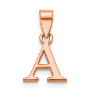 14k Rose Gold Polished A Block Initial Pendant