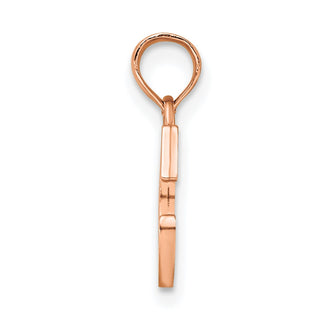 14k Rose Gold Polished C Block Initial Pendant