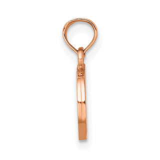 14k Rose Gold Polished D Block Initial Pendant