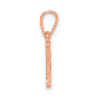 14k Rose Gold Polished D Block Initial Pendant
