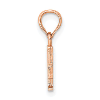 14k Rose Gold Polished F Block Initial Pendant