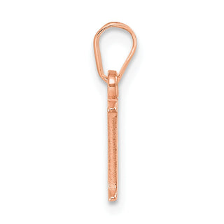 14k Rose Gold Polished F Block Initial Pendant