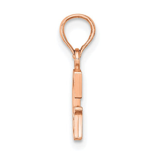 14k Rose Gold Polished G Block Initial Pendant