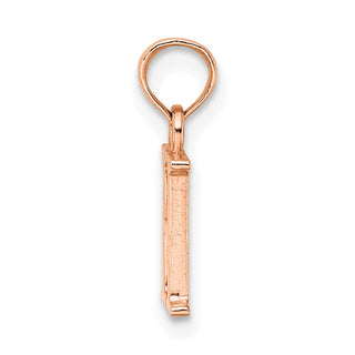 14k Rose Gold Polished H Block Initial Pendant