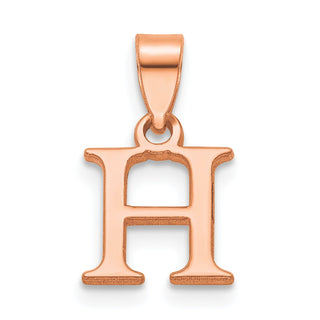 14k Rose Gold Polished H Block Initial Pendant