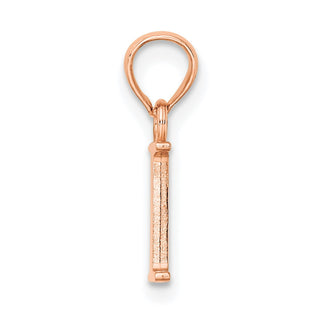 14k Rose Gold Polished I Block Initial Pendant