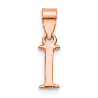 14k Rose Gold Polished I Block Initial Pendant
