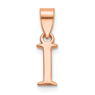 14k Rose Gold Polished I Block Initial Pendant